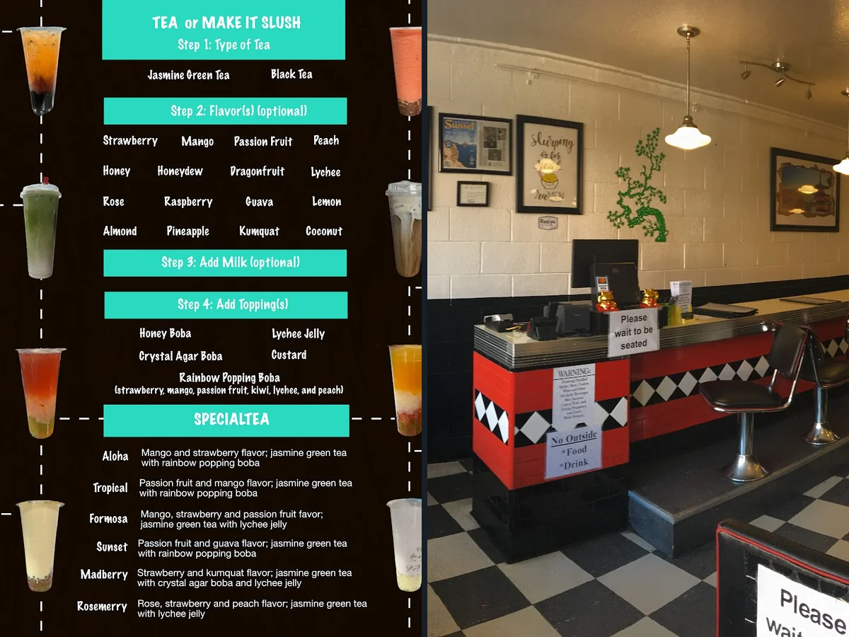 Quick-service restaurant interior with clean seating.